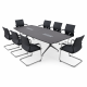 Nero Boardroom Bundle with 8 x Cante Chairs 